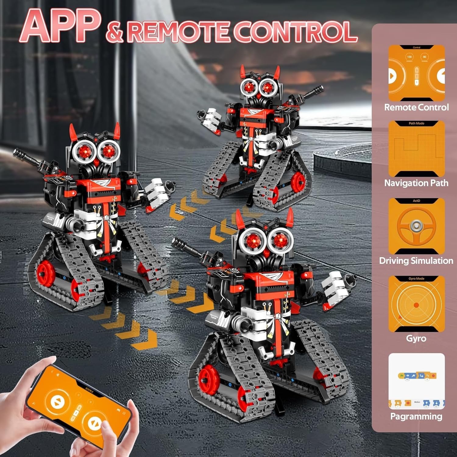 3-in-1 RC Robot Building Set 398PCS – App & Remote Control STEM Toy Gift