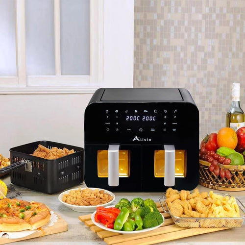 9L Dual Basket Air Fryer | 12 Presets, Visual Window, 2400W, Low-Oil Family Size