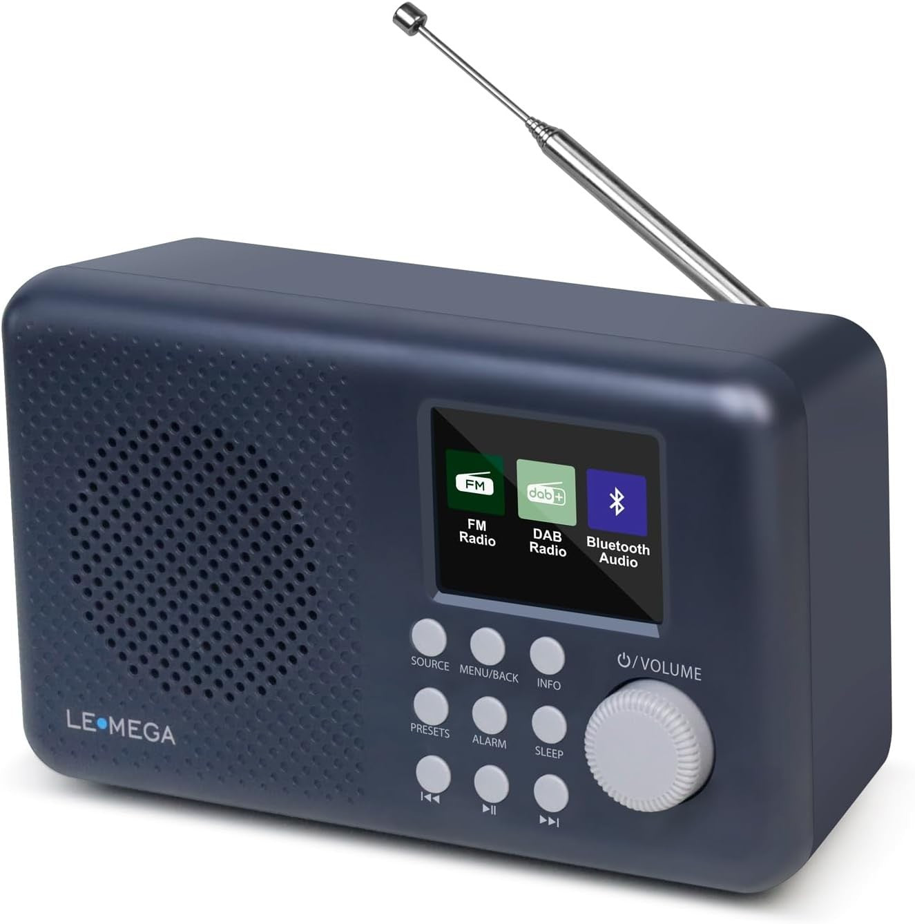 Portable DAB/DAB+ Bluetooth Radio FM USB Dual Alarm Colour Display