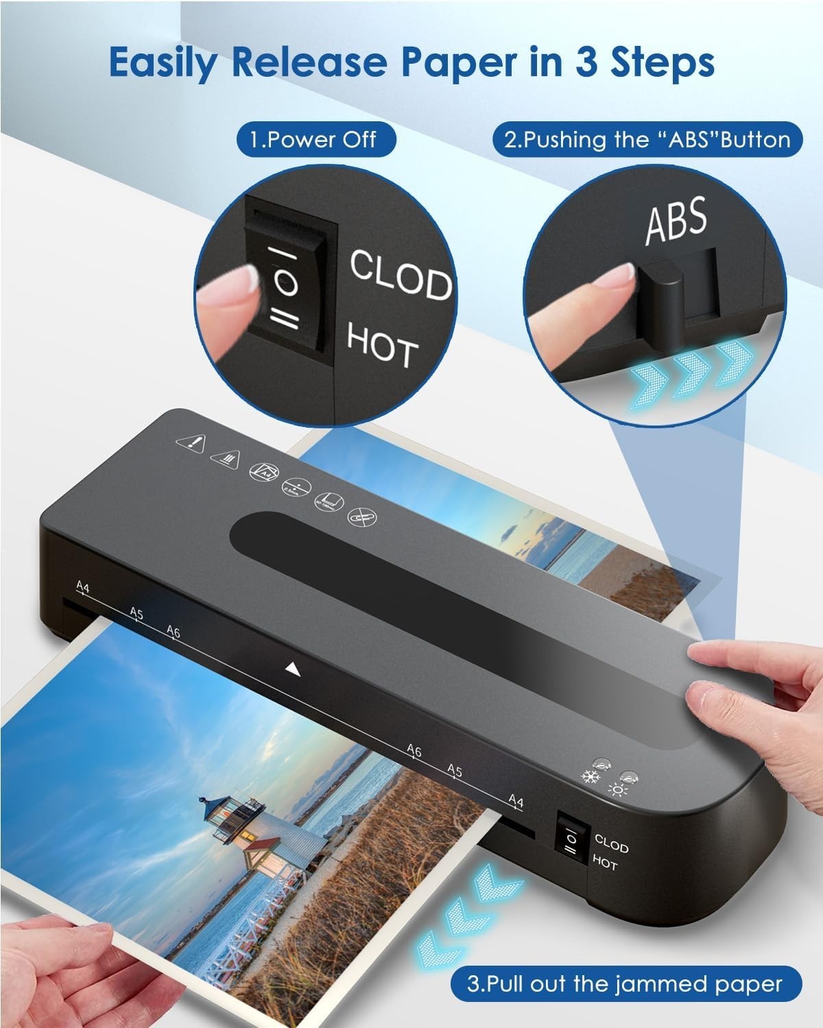 A4 Thermal Laminator Machine Fast Warm Up Hot Cold + Trimmer Kit
