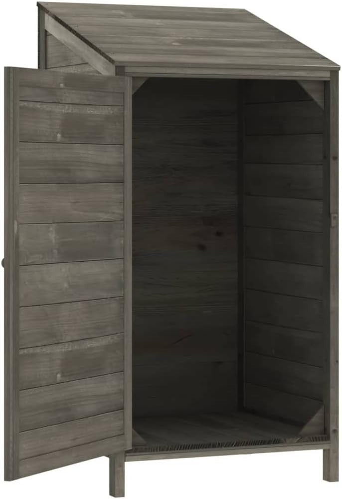 Wooden Garden Shed Outdoor Storage 55x52x112cm Solid Fir Wood Anthracite