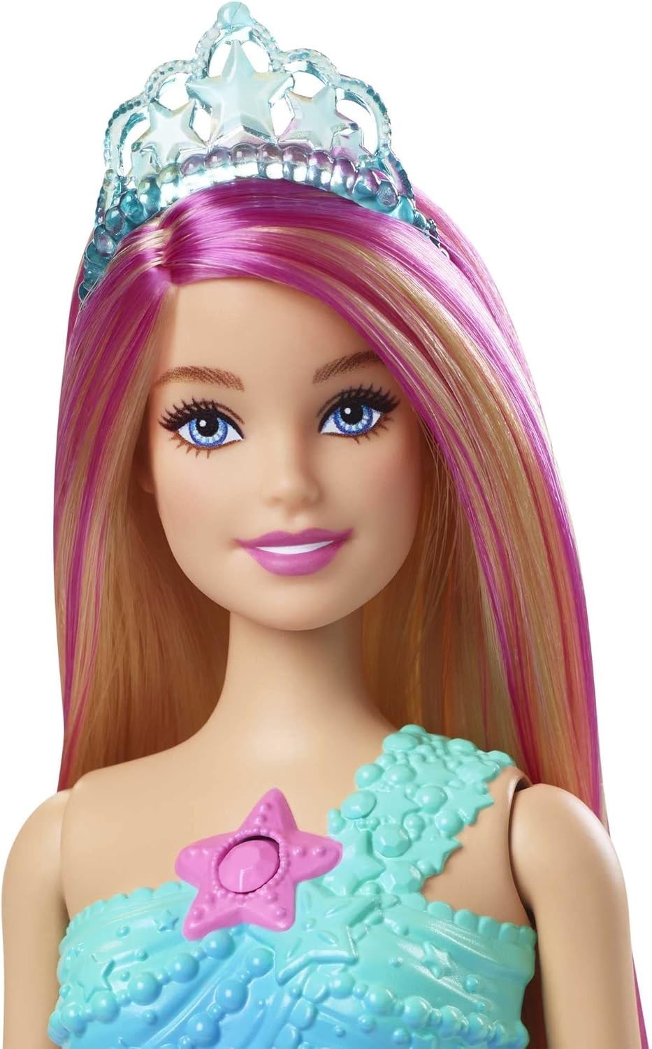 Mermaid Doll Light-Up Tail Water Activated Pink Hair Bath Toy