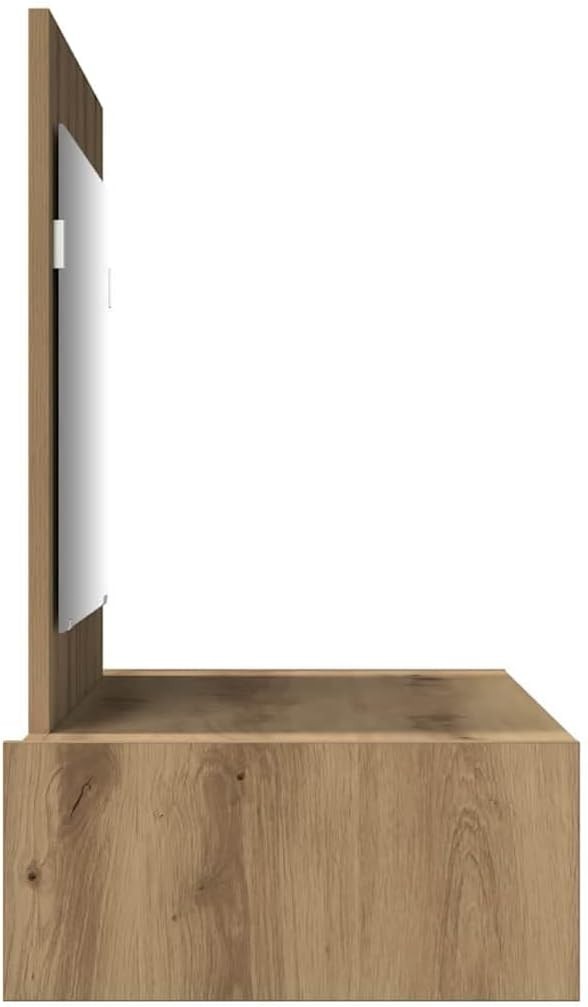 Modern Artisan Oak Vanity Desk Dressing Table Makeup Organiser 100cm Wide