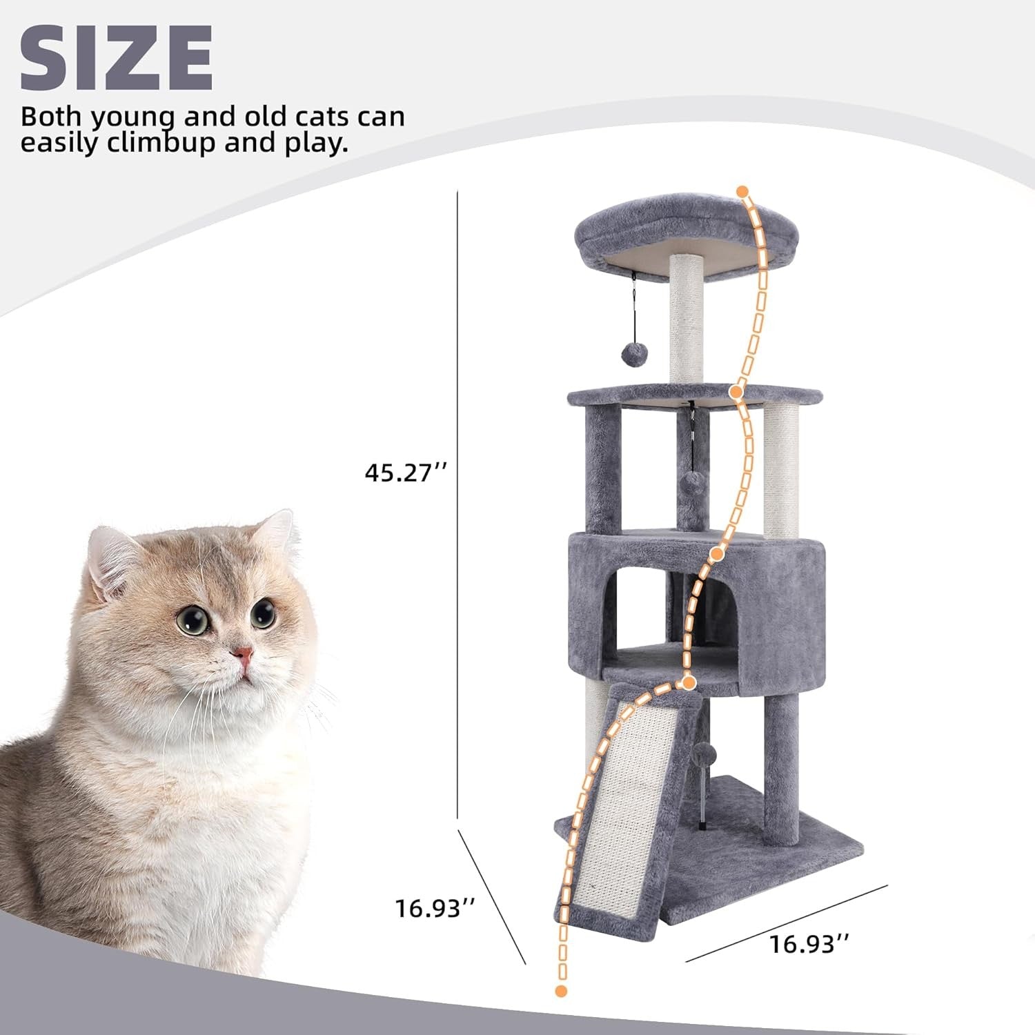 Cat Tree Scratching Post Indoor Multi Level Climbing Tower Condo Play Centre