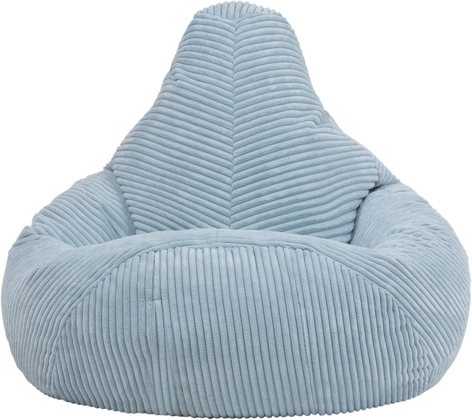 Blue Kids Bean Bag Chairs 2 Pack Soft Corduroy Lounge Chairs for Reading Gaming