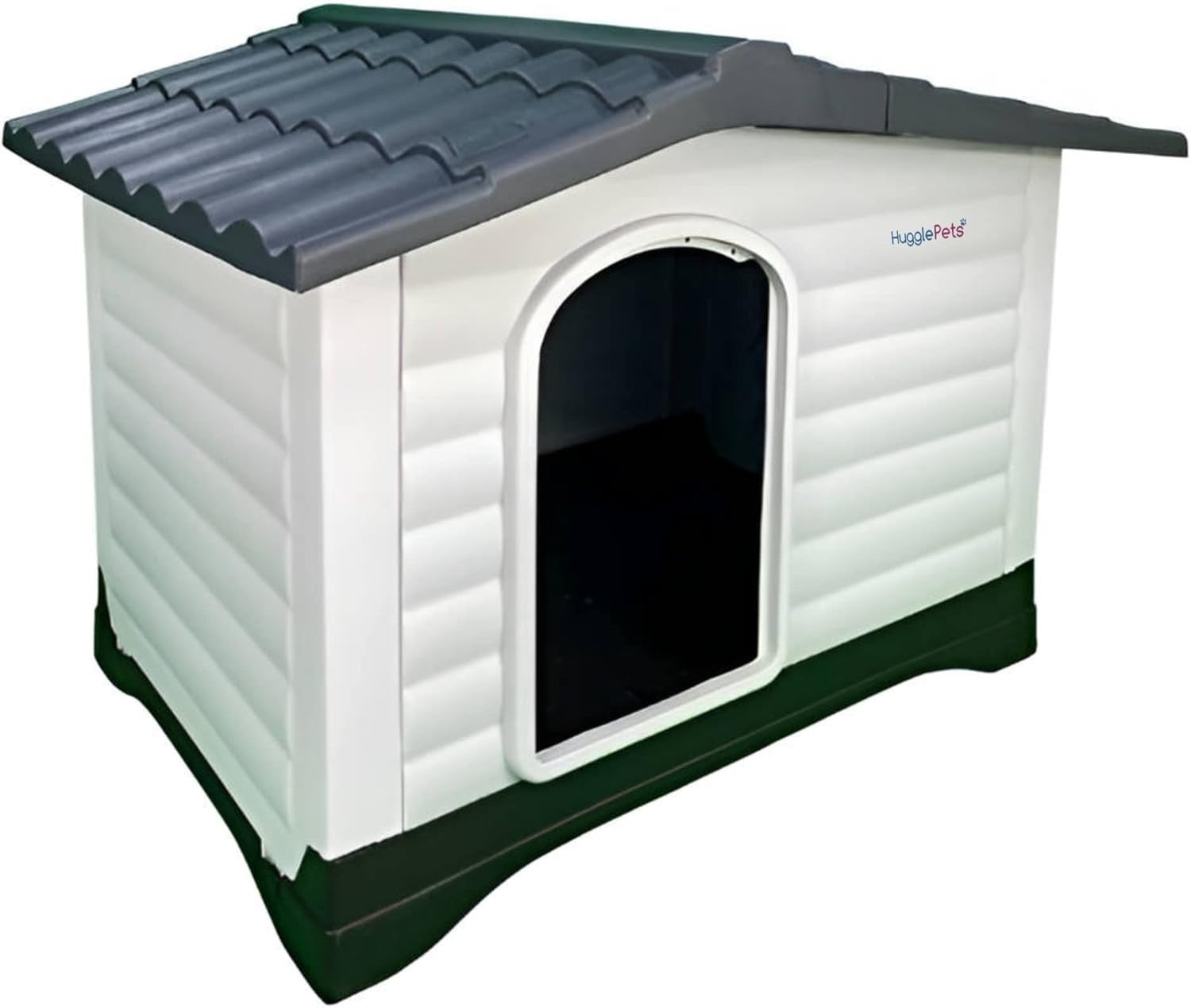 Outdoor Plastic Dog Kennel with Ramp Door, Weatherproof & Easy Clean 111x84x80cm