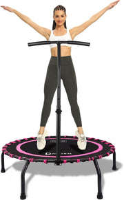 150KG Mini Trampoline Adult Indoor Fitness Rebounder Quiet Bungee 100cm