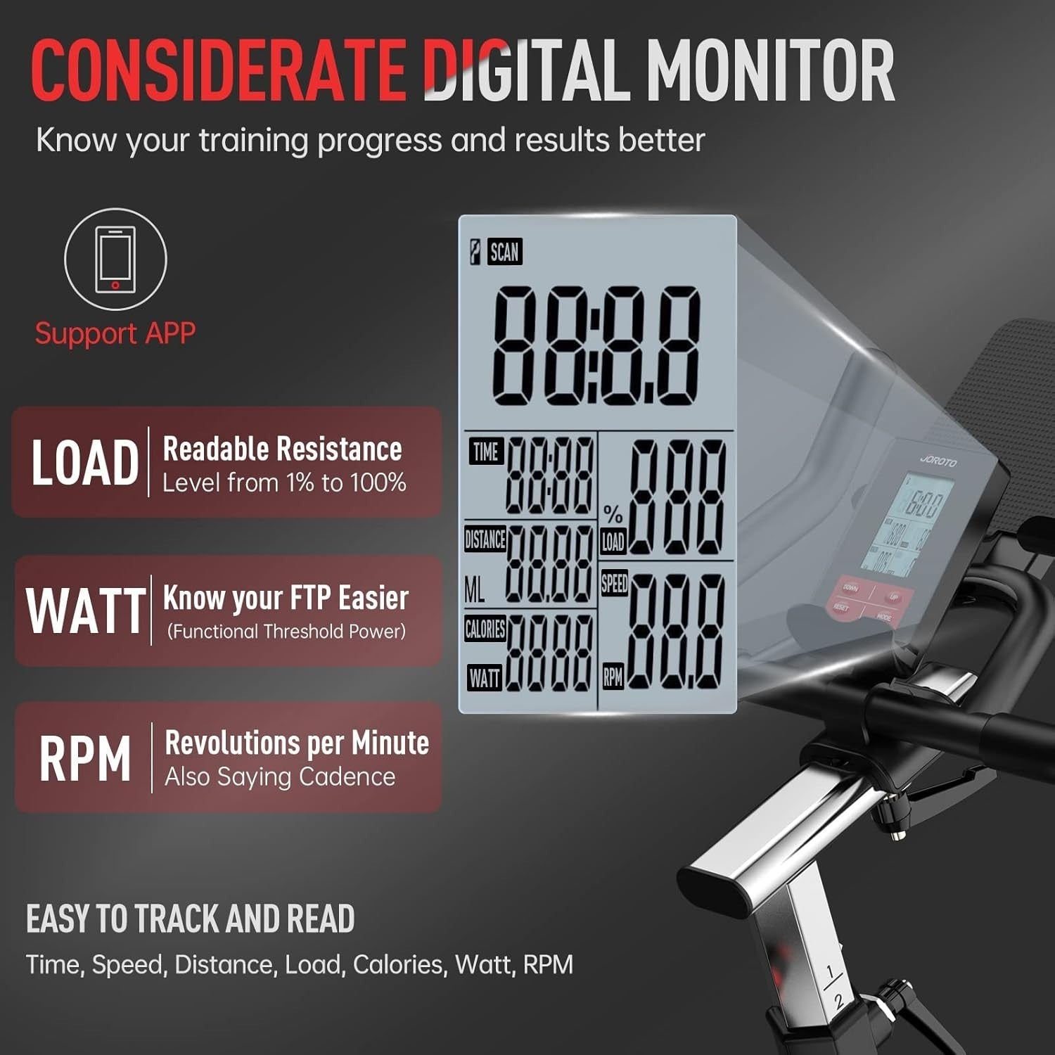 Magnetic Resistance Spin Bike w/ LCD Monitor, 18kg Flywheel & Belt Drive 160kg