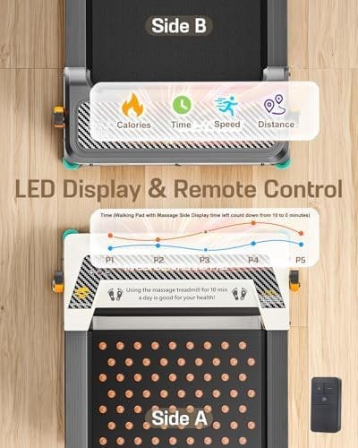 Under Desk Incline Treadmill w/ LED, Remote & Foot Massage Mode