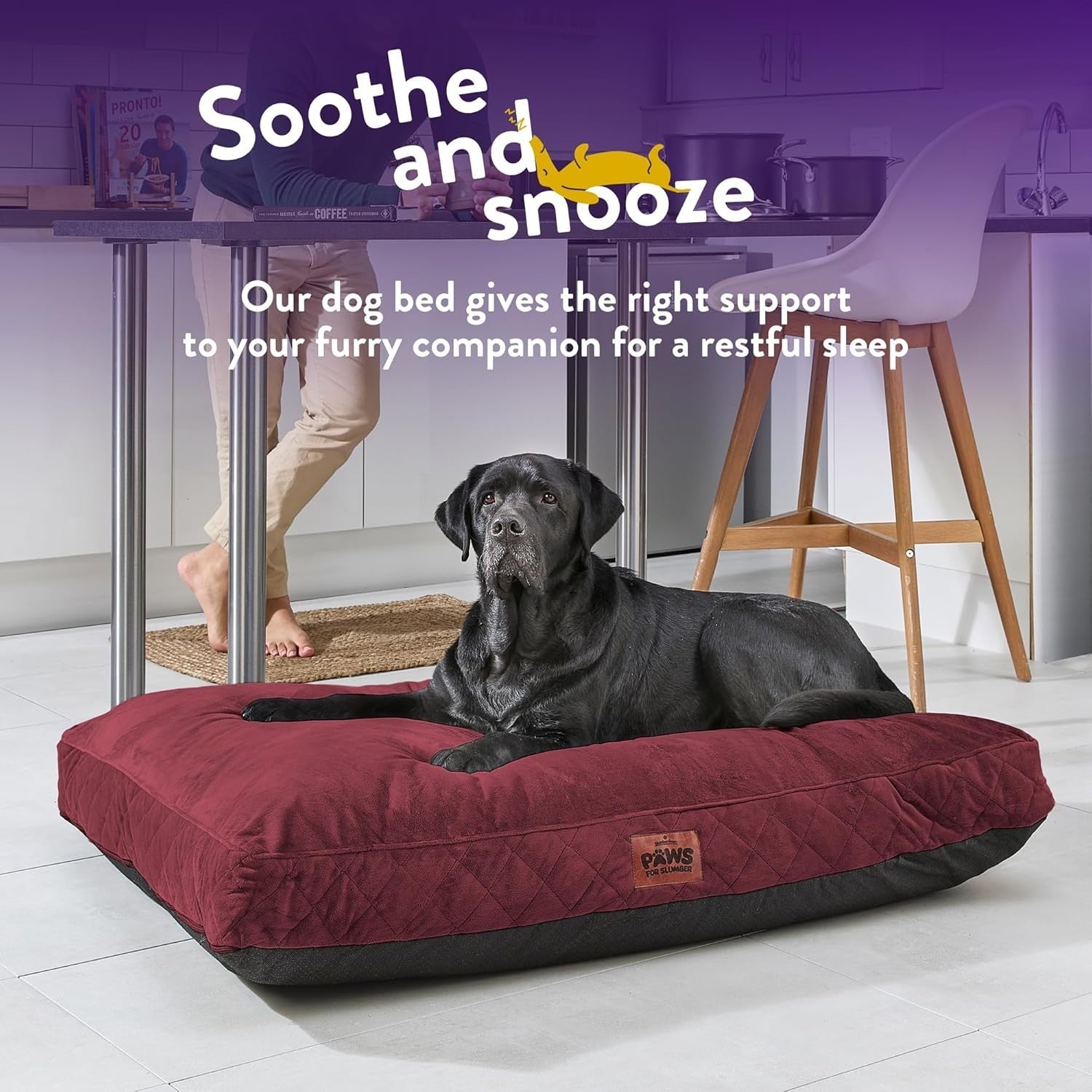 XL Luxury Orthopedic Dog Bed 120x90cm Washable Non Slip