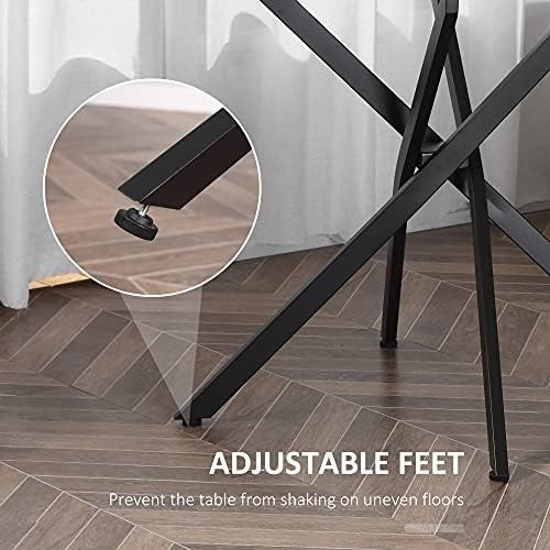 Round Glass Dining Table with Metal Cross Legs Modern Small Kitchen Table