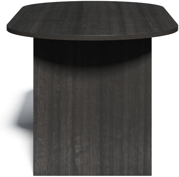 Grey Oak Radial Meeting Table – Modern 150x75cm Office Desk Space-Saving