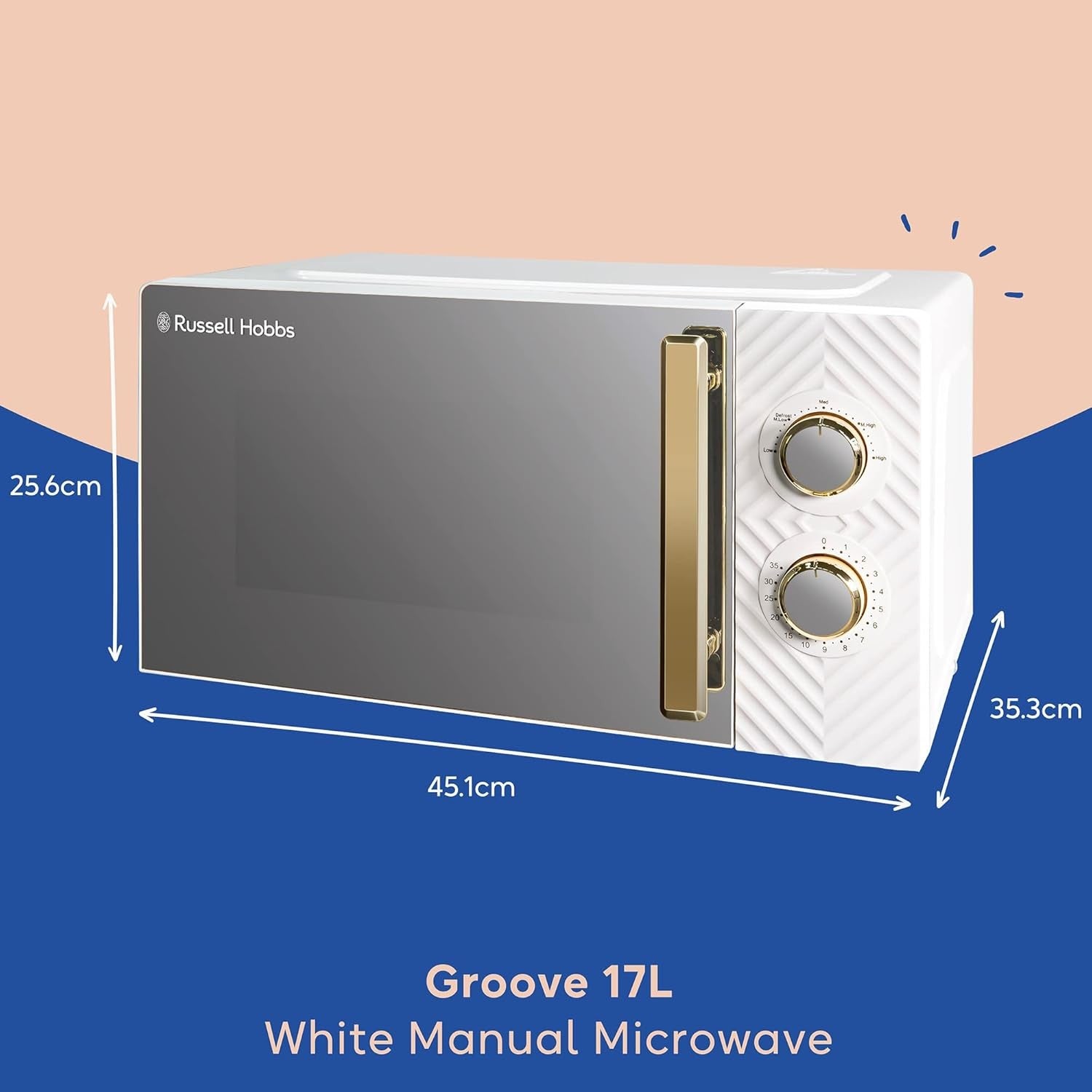 17L Manual Microwave 700W 5 Power Levels Defrost Timer White