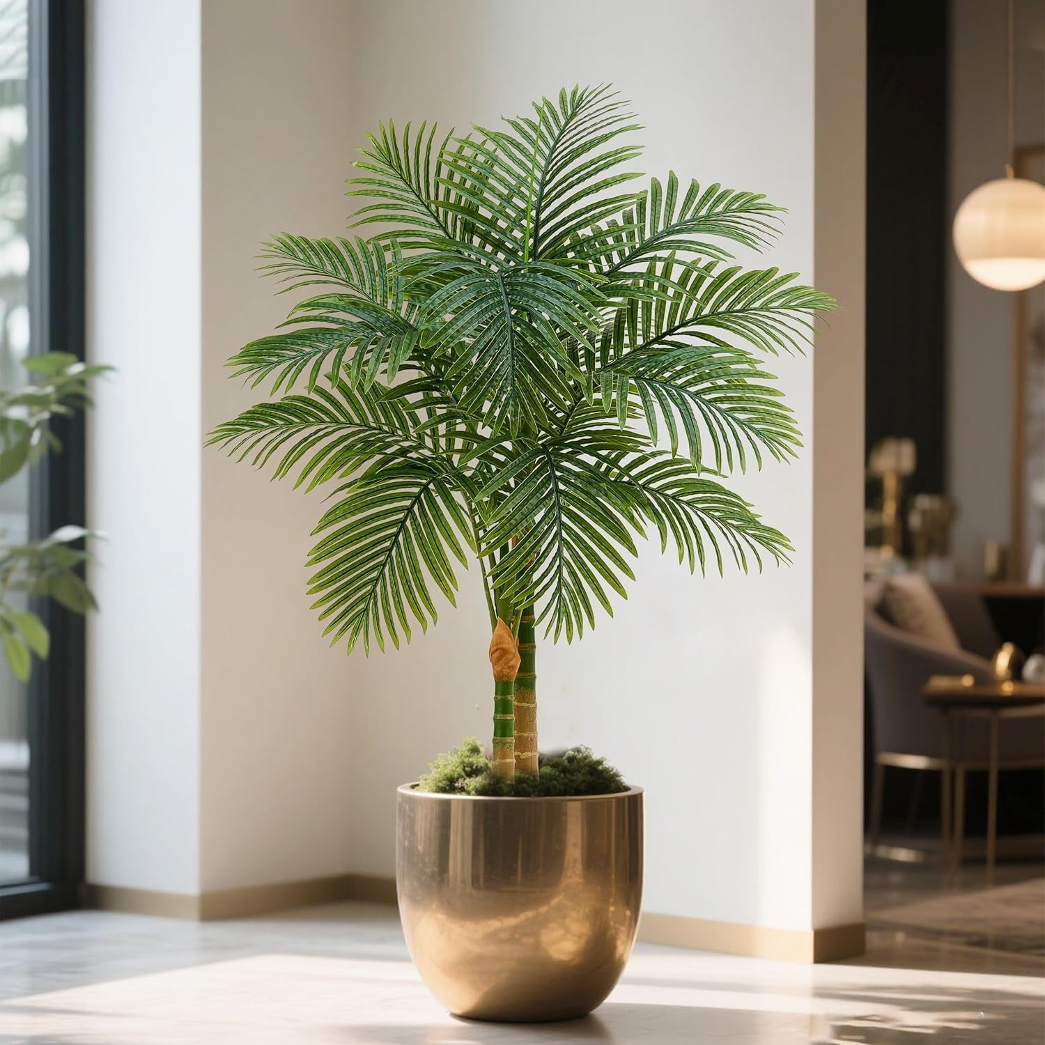 120cm Artificial Palm Tree in Pot Tropical Green Lifelike Indoor Home Decoration