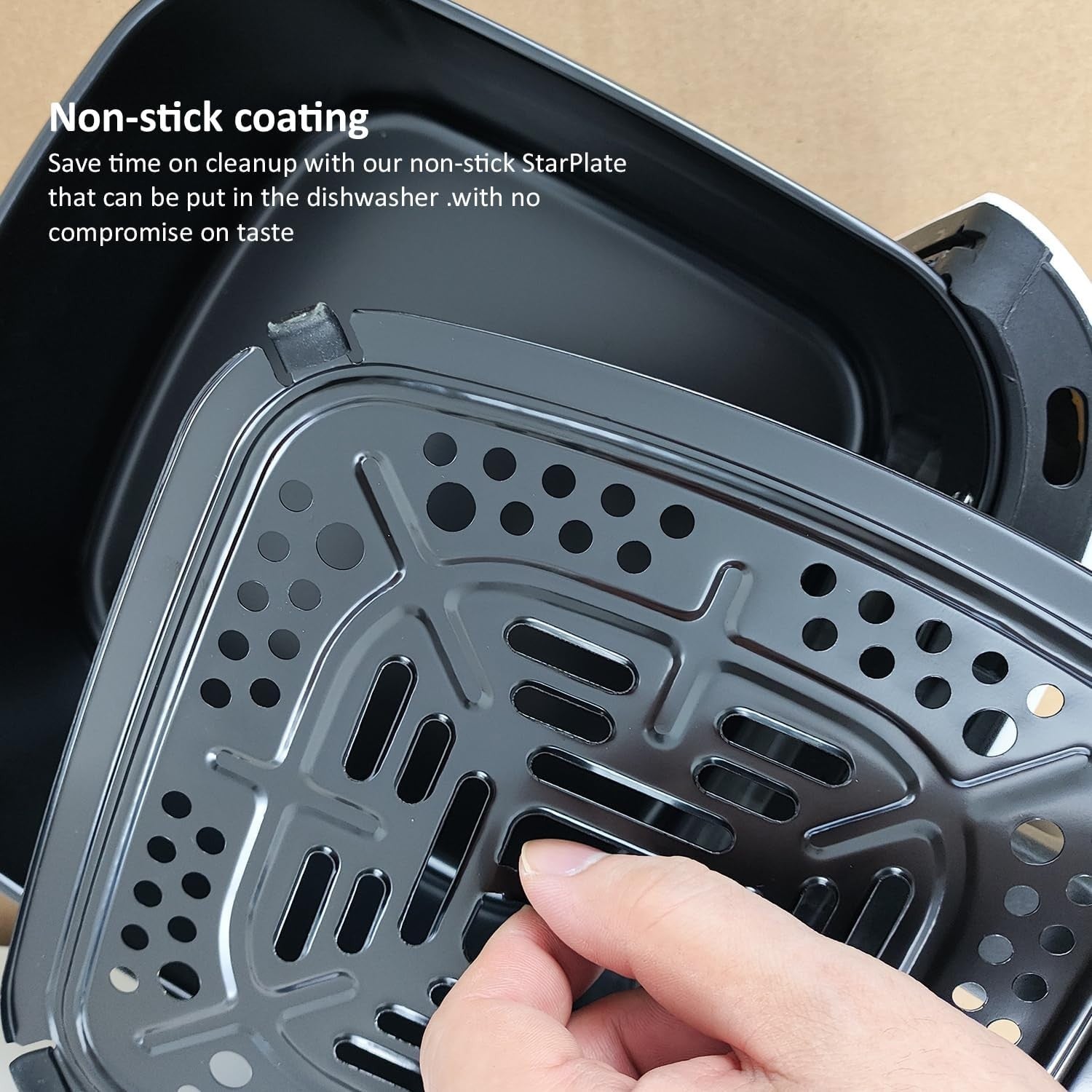 5.5L Air Fryer No Oil Dial Control 1350W Nonstick Roast Bake Dehydrate