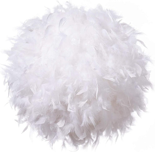 White Feather Lamp Shade 40cm Ceiling Pendant Fluffy Lampshade Decor