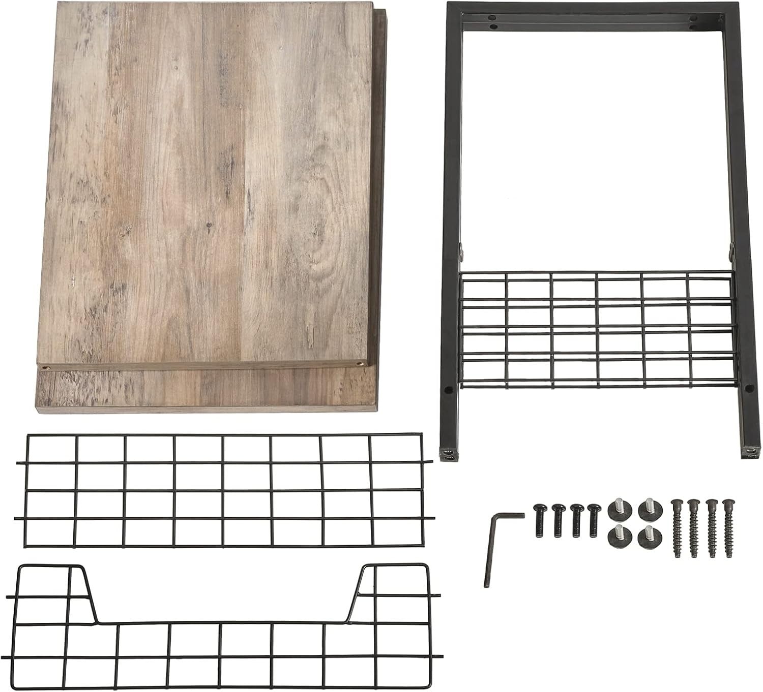 Set of 2 Industrial Side Tables with Storage Rack – Nightstands 40x29x52cm
