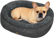Medium Orthopedic Dog Bed 71x59x15cm Bolster Washable Grey