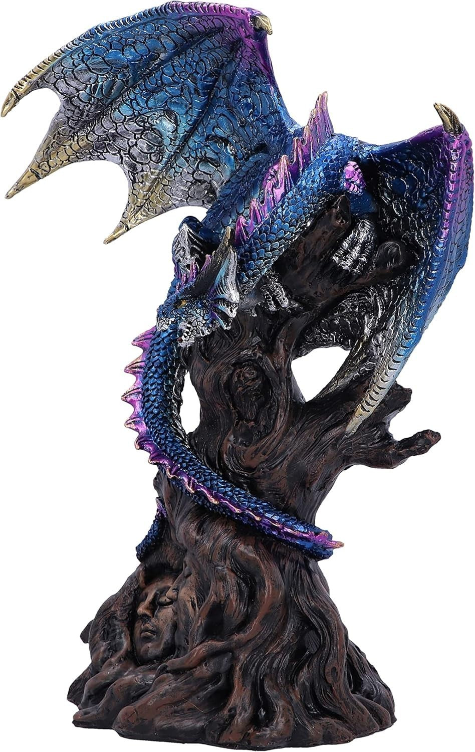 Fantasy Dragon Figurine 27.5cm Resin Gothic Sculpture Hand-Painted Home Decor