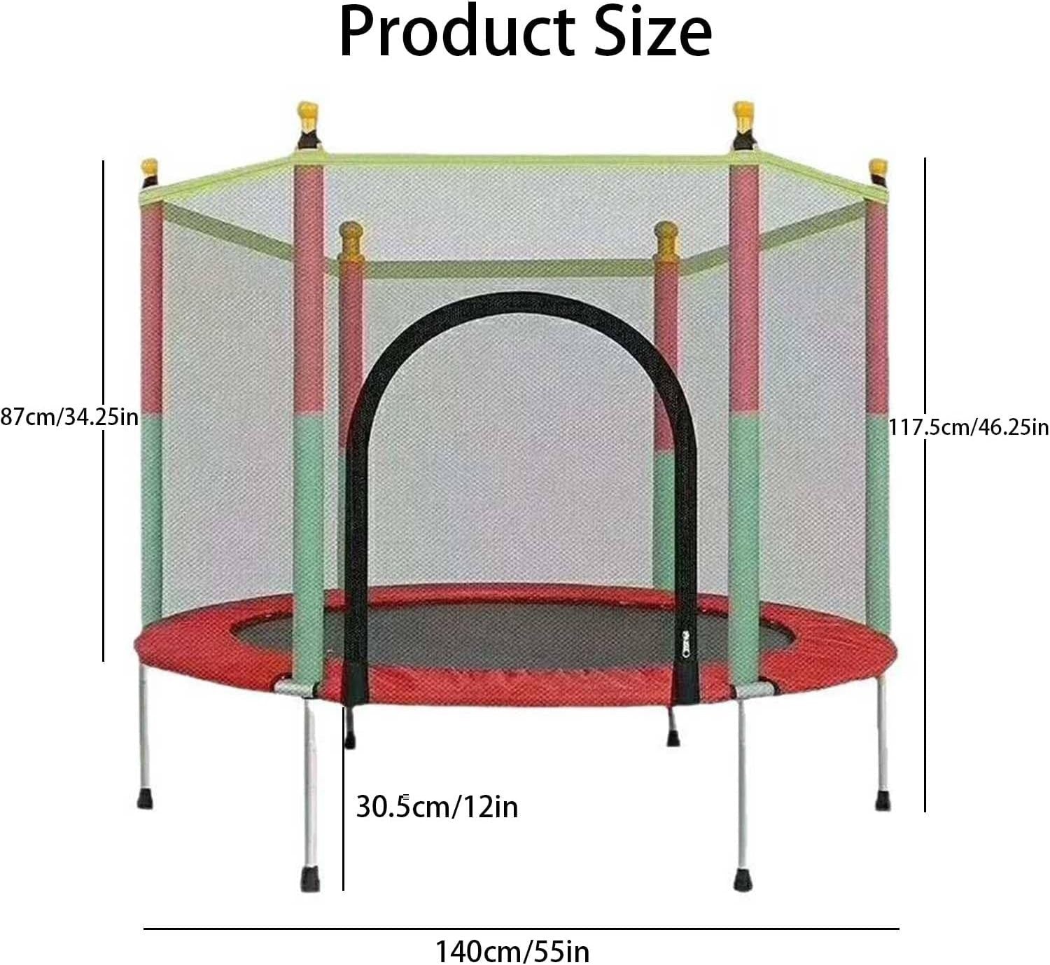 4.6FT Kids Toddler Trampoline Safety Enclosure Indoor Outdoor Play