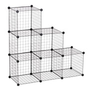 Modular 6-Cube Wire Storage Rack – Adjustable DIY Display Shelves
