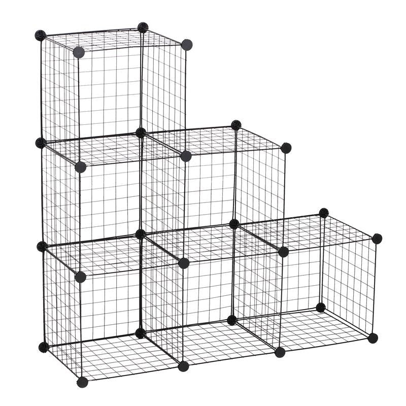 Modular 6-Cube Wire Storage Rack – Adjustable DIY Display Shelves