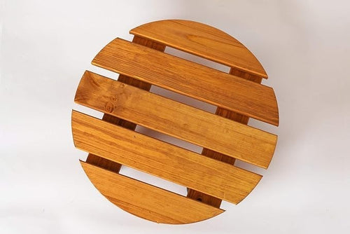 38cm Wooden Plant Pot Caddy Round Rolling Stand Indoor Outdoor Plant Trolley