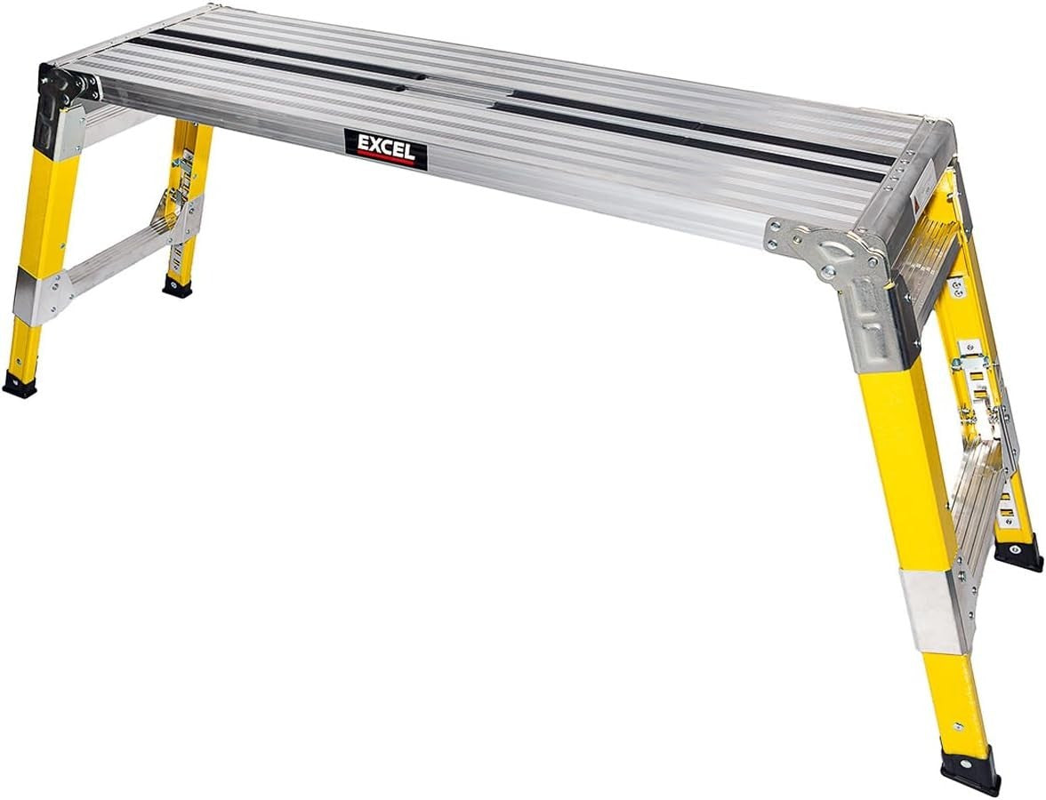 Fibreglass Folding Hop Up Adjustable Work Platform 1200x350 Heavy Duty