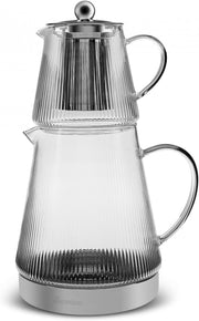 Glass Turkish Tea Maker Set 1.95L Teapot Kettle with Infuser