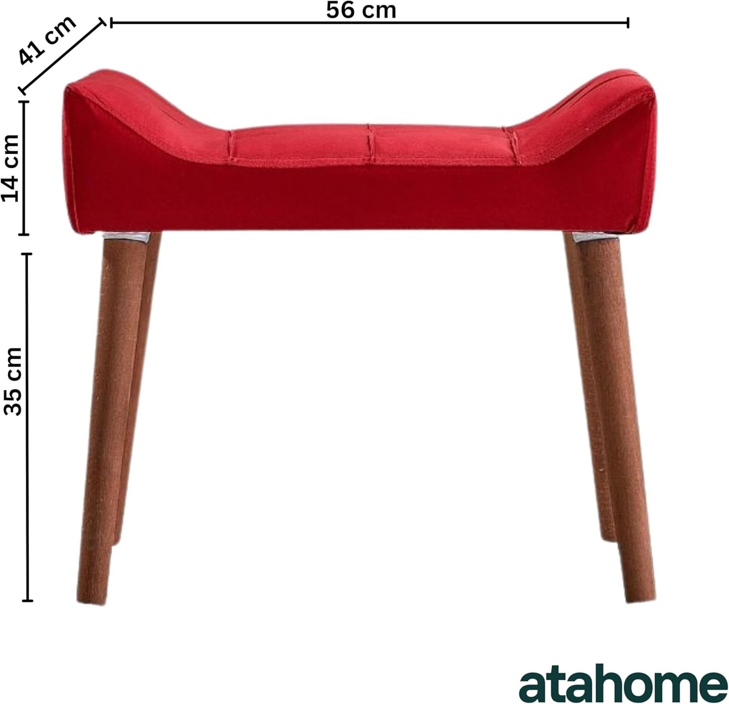Red Padded Dressing Table Stool Modern Vanity Makeup Chair Bedroom