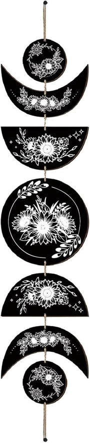 Moon Phase Wall Decor Wooden Boho Witchy Hanging Art