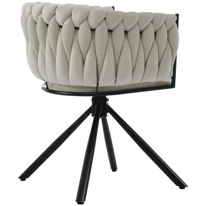 Set of 6 Swivel Velvet Dining Chairs – Modern, Comfy, Curved Back Support