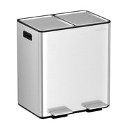 40L Dual Kitchen Recycling Bin 2x20L Stainless Steel Pedal