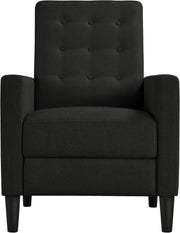 Black Recliner Chair Sofa Adjustable Footrest Padded Seat Living Room