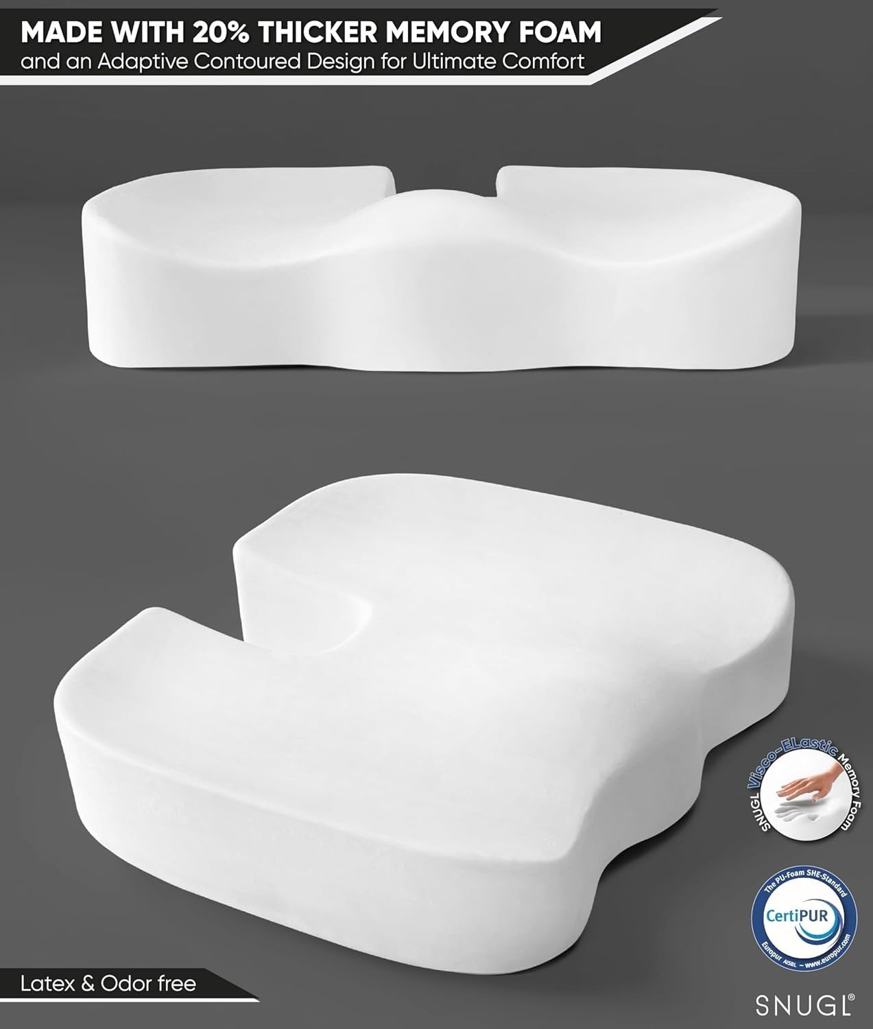 Memory Foam Coccyx Seat Cushion Orthopedic Tailbone Pain Relief