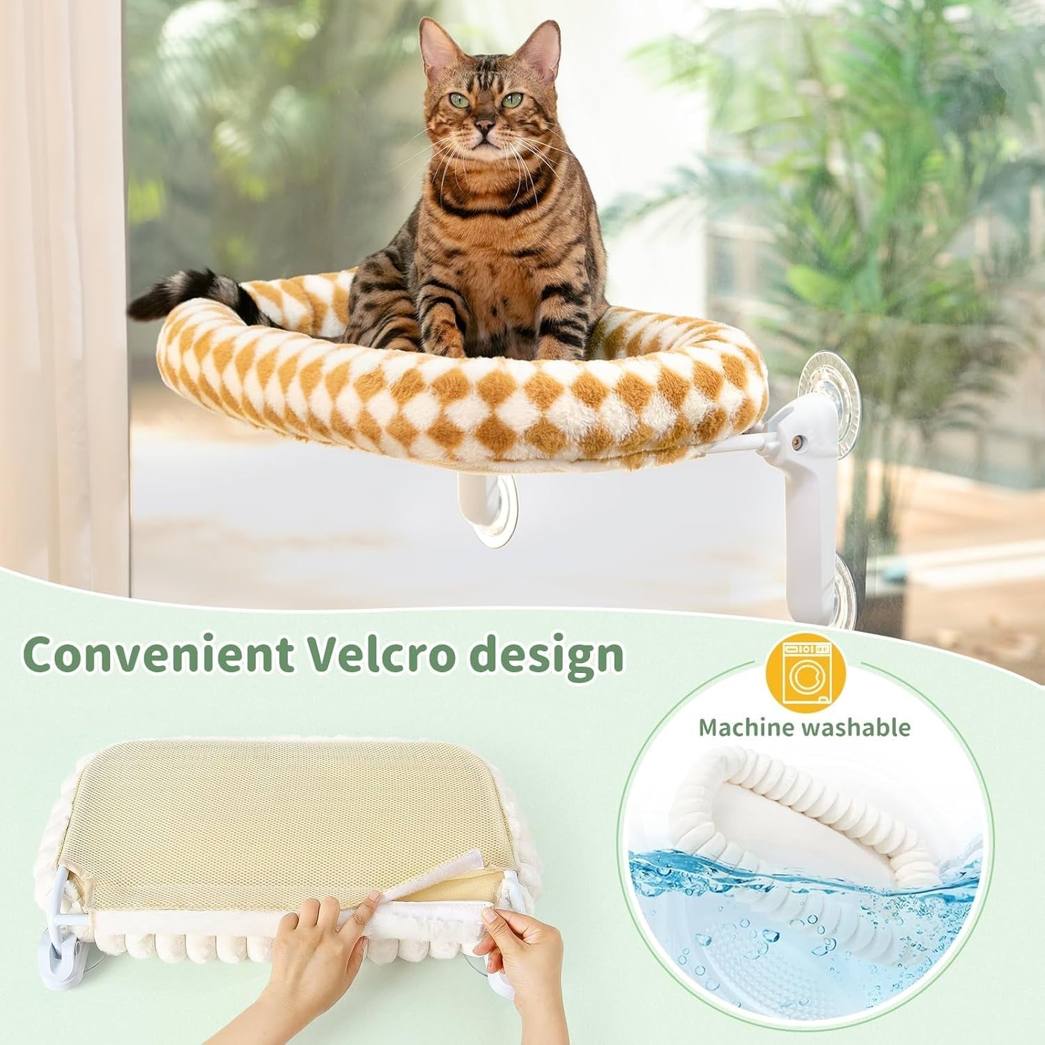 Foldable Cat Window Hammock Perch Suction Cup Seat Washable Cushion