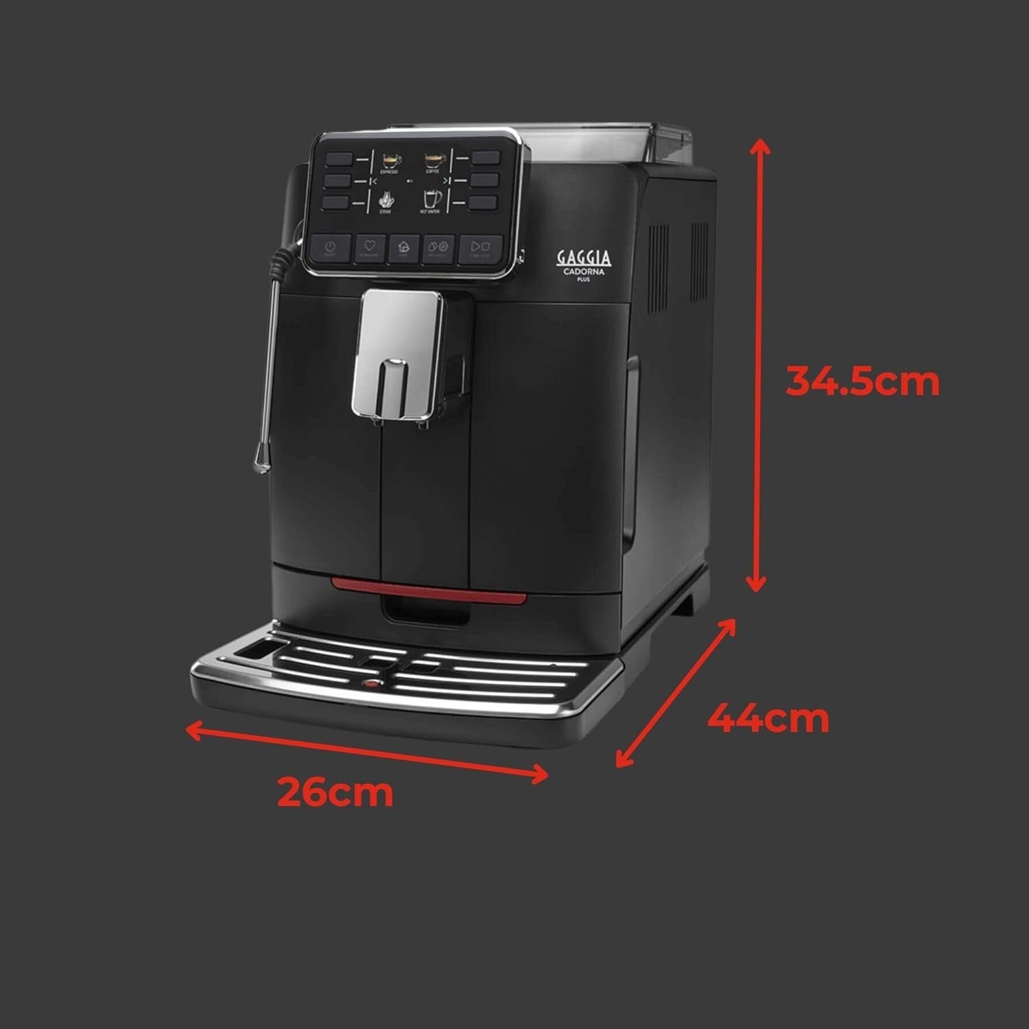 Automatic Bean-to-Cup Coffee Machine with Steam Wand 1400W 60oz Black