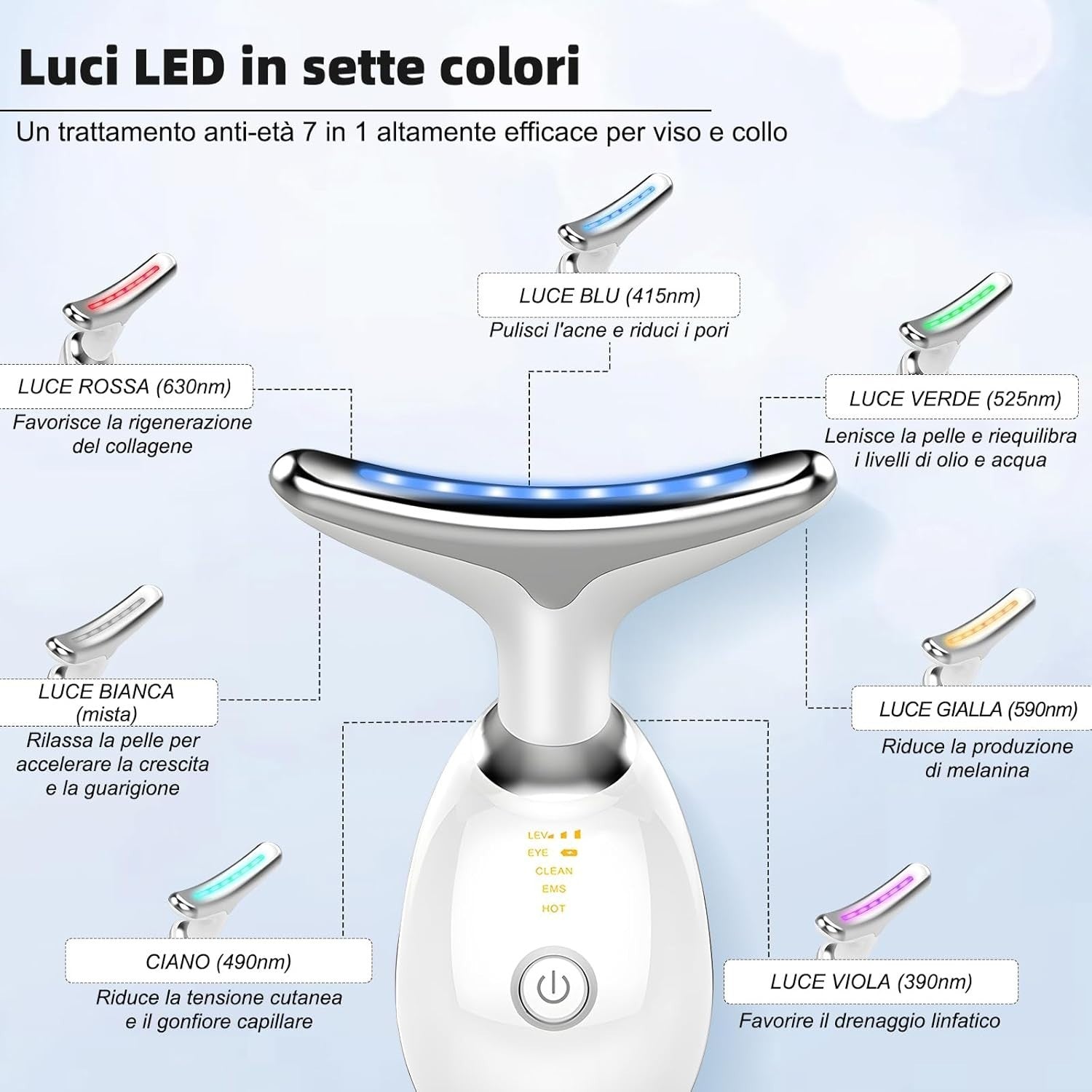 EMS LED Face Massager 7 Color Lifting Anti Wrinkle Tool