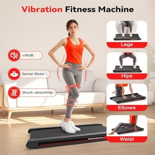 4-in-1 Vibration Walking Pad Under Desk Treadmill with Incline & App
