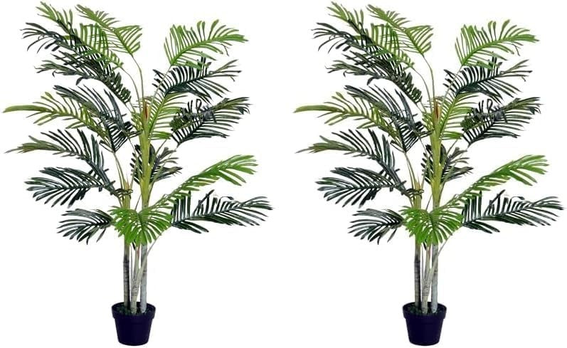 Set of 2 Artificial Palm Trees 150cm Faux Green Plants Potted Home Garden Decor