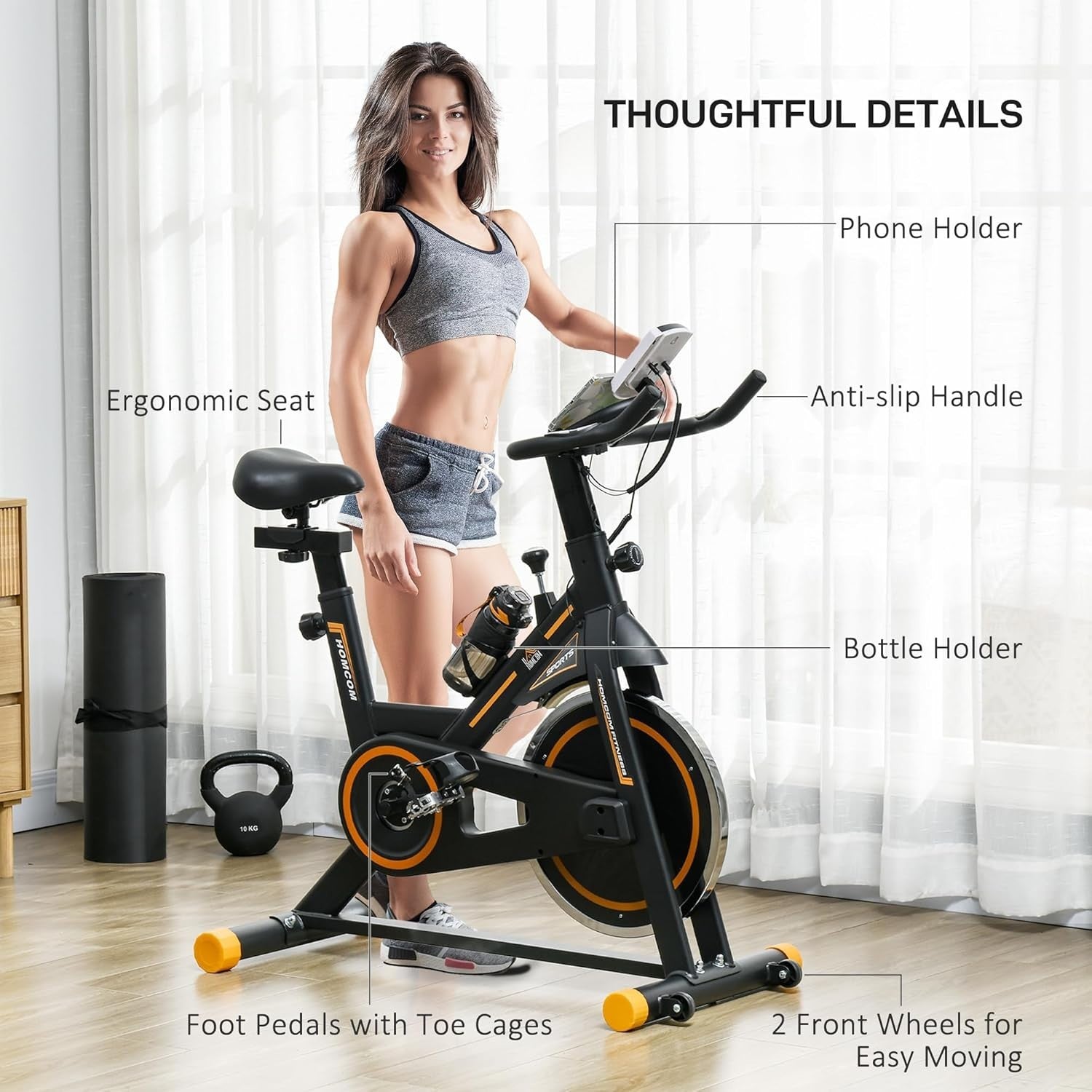 Indoor Cycling Exercise Bike 8kg Flywheel Quiet Belt Drive LCD Pulse Monitor