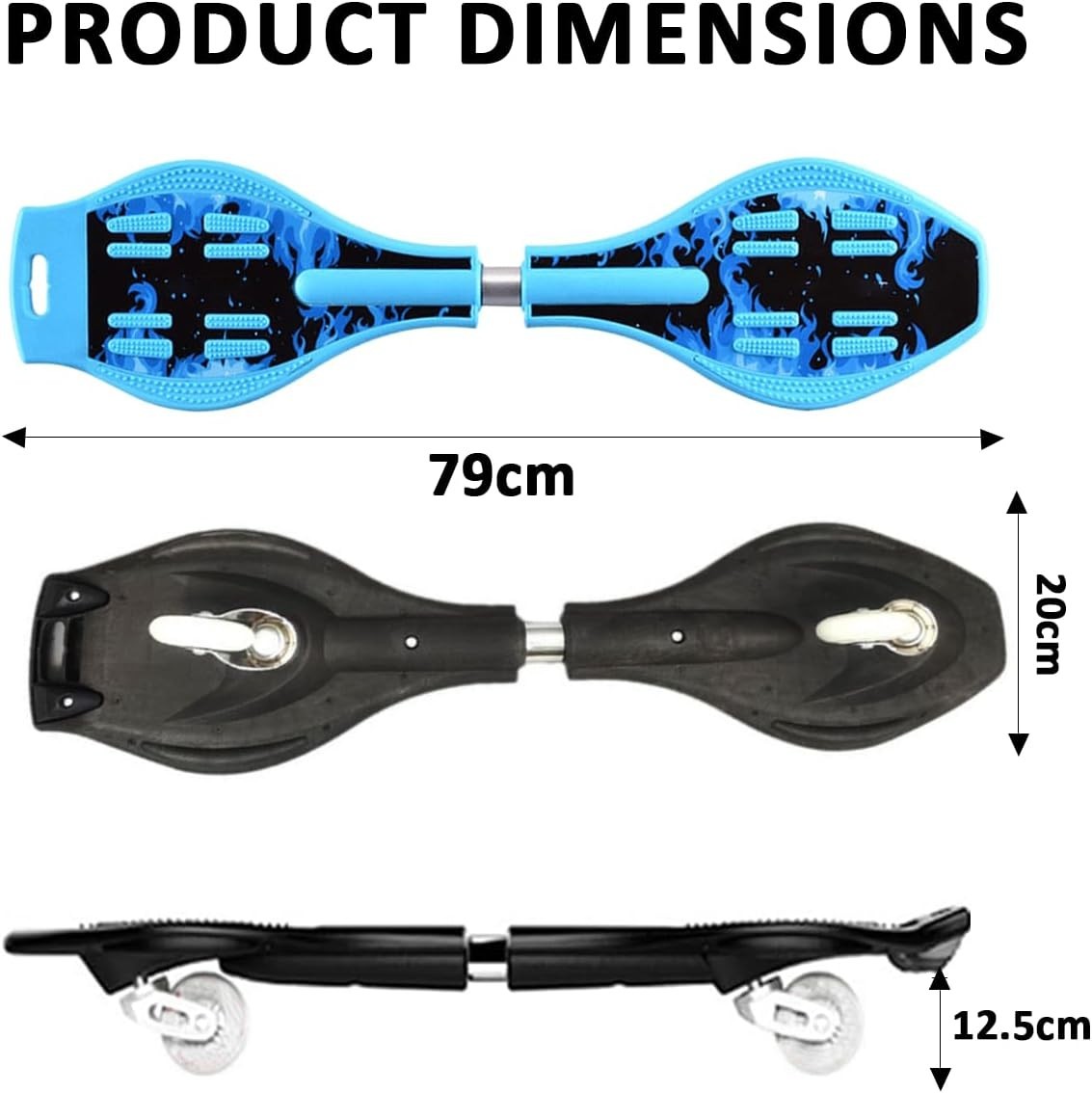 Youth Caster Board LED Light Up Longboard Skateboard for Kids