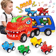 Dinosaur Truck Toys for 2 3 4 Year Old Boys with Lights & Music Gift Set