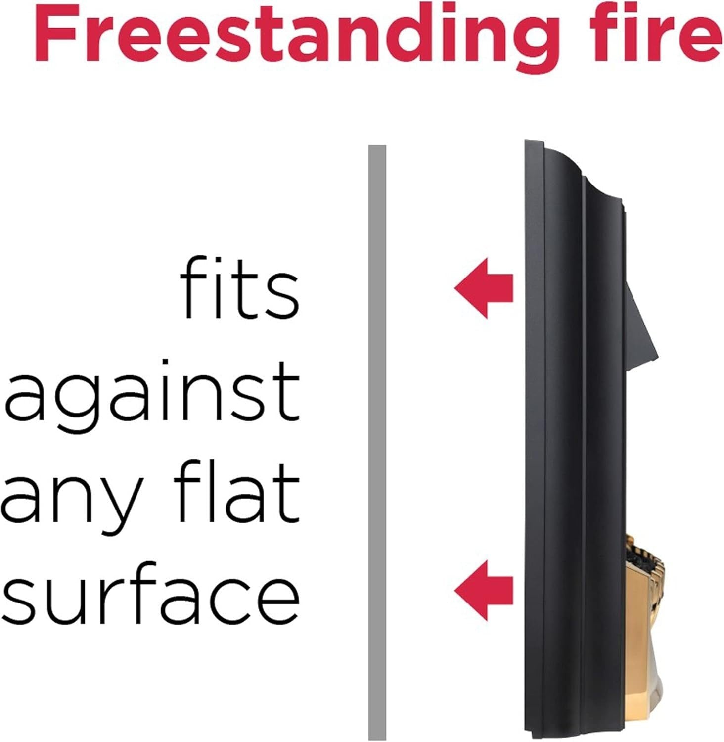 Chrome Electric Fireplace LED Flame Heater 2kW Freestanding Fire