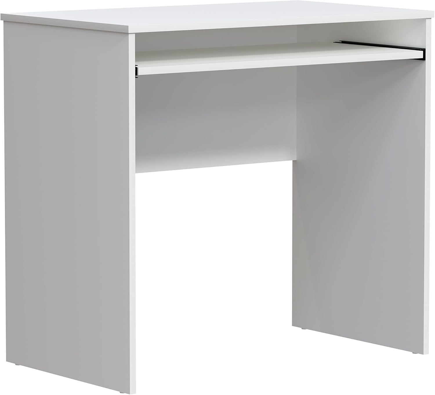 Small Computer Desk with Keyboard Tray Compact PC Laptop Table White