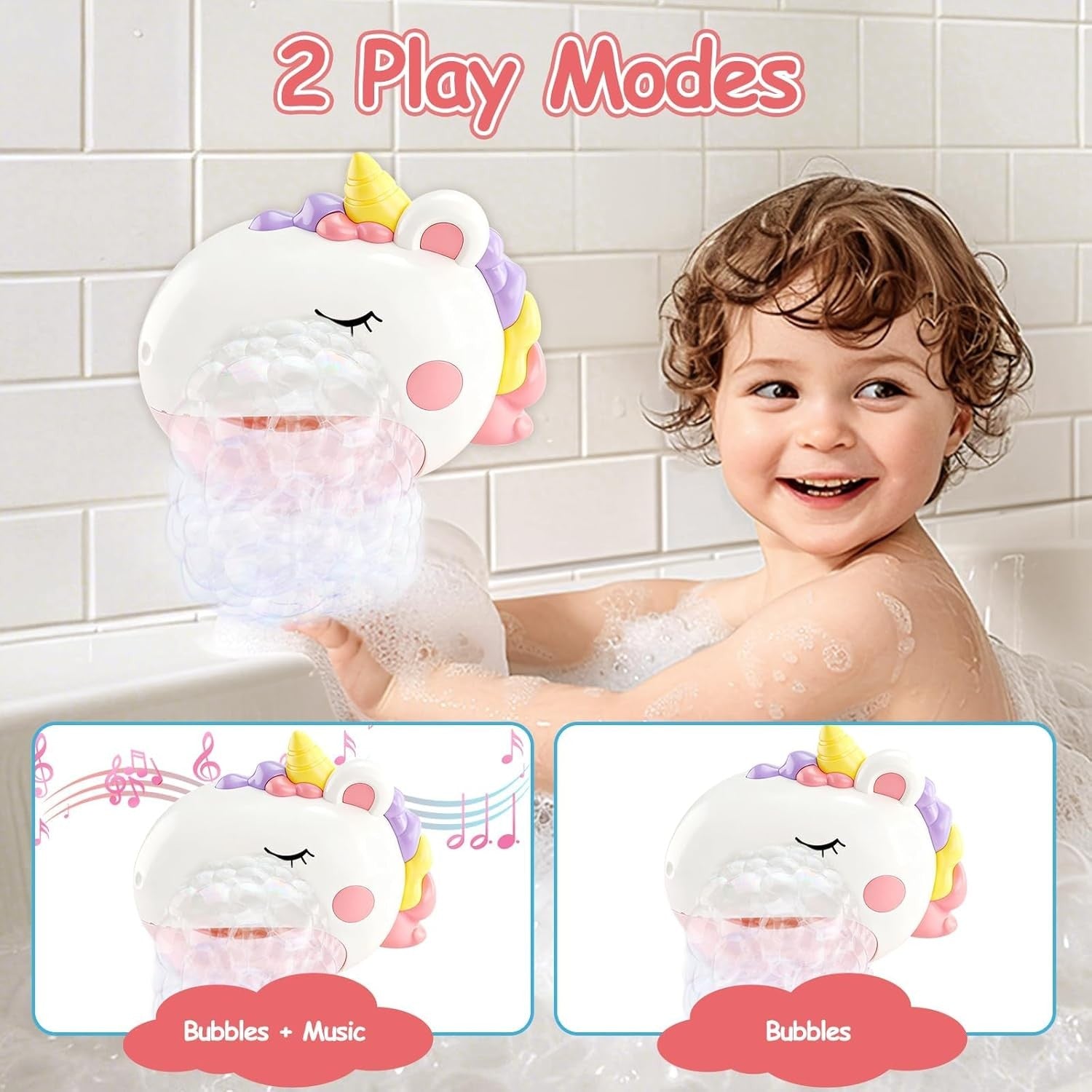 Unicorn Bath Bubble Toy Rechargeable Music Suction