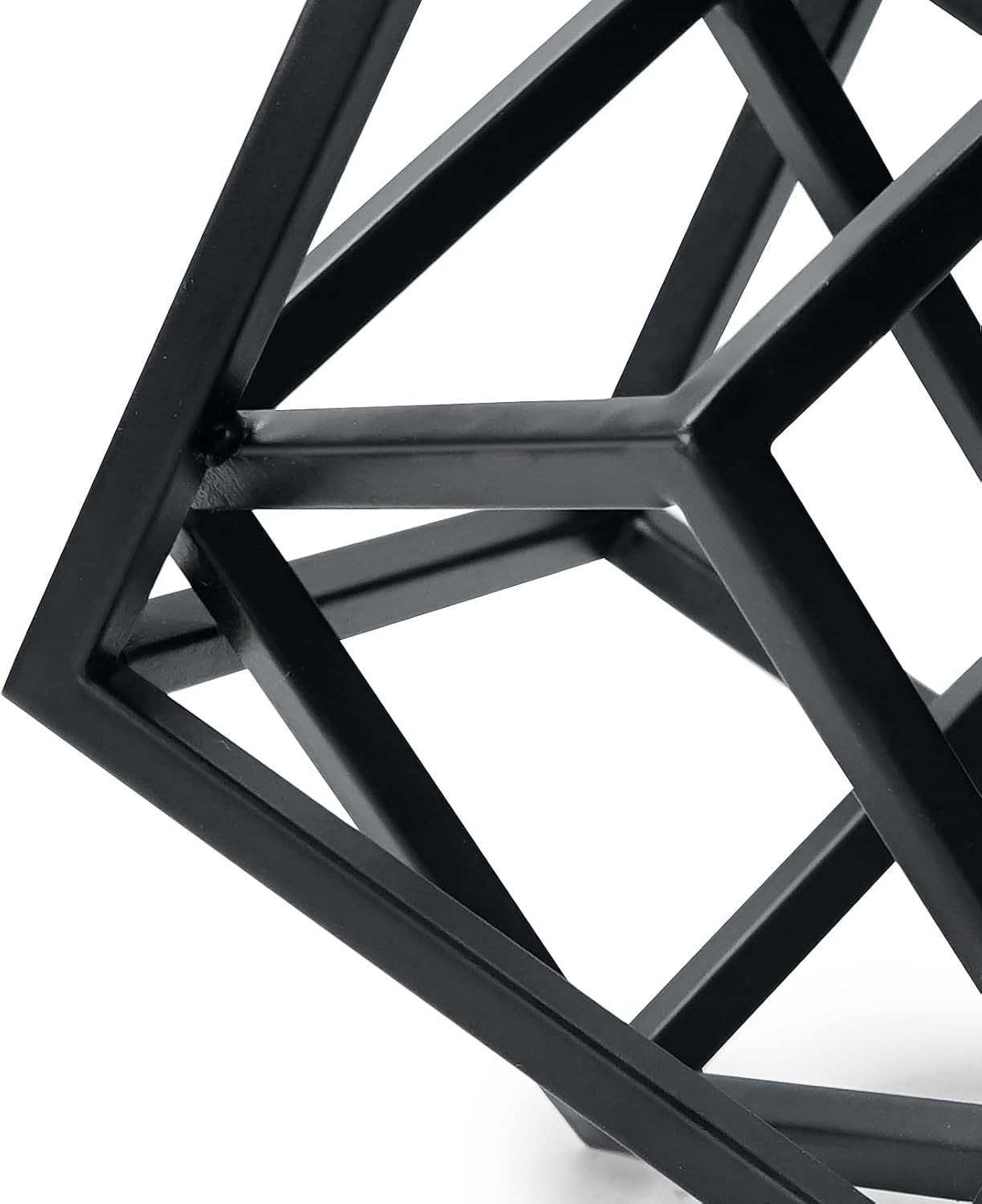 Modern Geometric Cube Sculpture • Black Cast Iron Art Decor