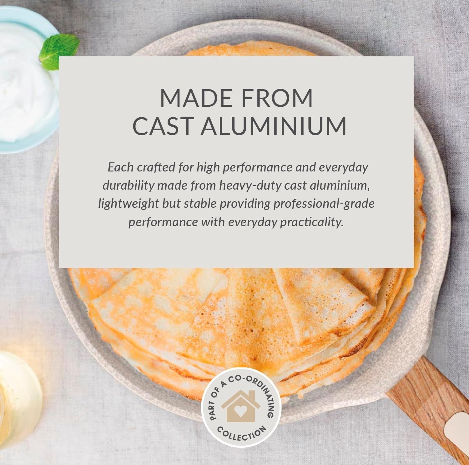 28cm Non-Stick Crepe Pan Cast Aluminium Induction Safe Ergonomic Handle
