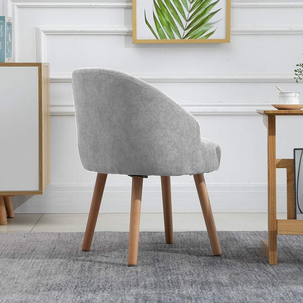 Set of 2 Small Linen Tub Chairs Lounge Side Armchairs