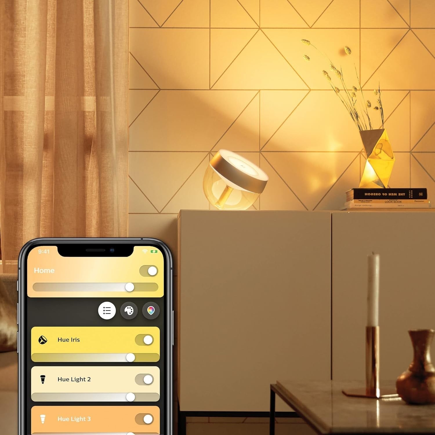 Smart Color Ambiance Table Lamp with Alexa & Bluetooth, Gold Finish